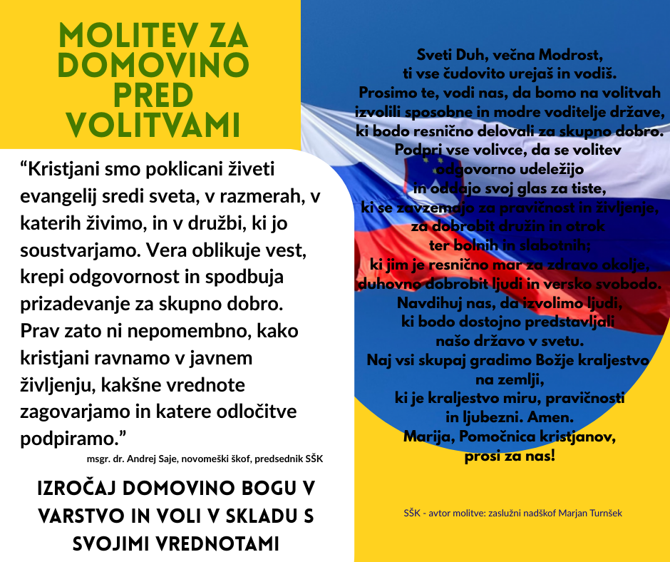 MOLITEV ZA DOMOVINO pred volitvami